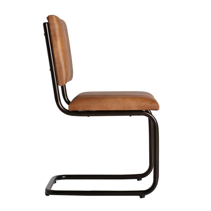 Silla chadron Cuero Marrón Hierro Negro, 87 Cm