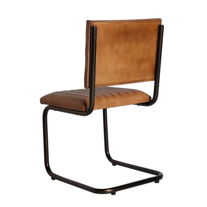 Silla chadron Cuero Marrón Hierro Negro, 87 Cm