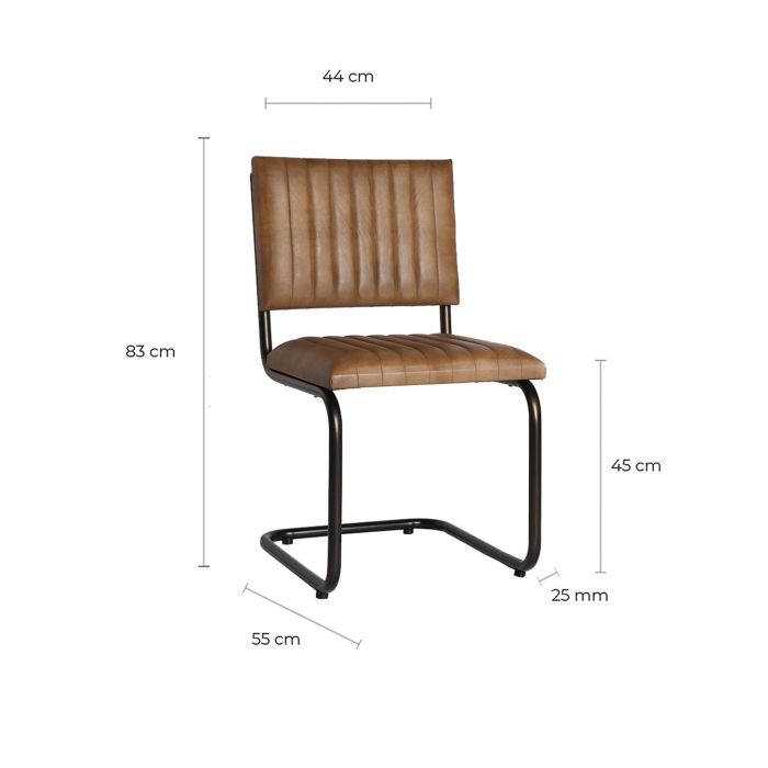 Silla chadron Cuero Marrón Hierro Negro, 87 Cm