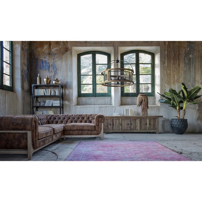 Mueble TV Madera Pino Reciclado Natural Envejecido, 220 Cm