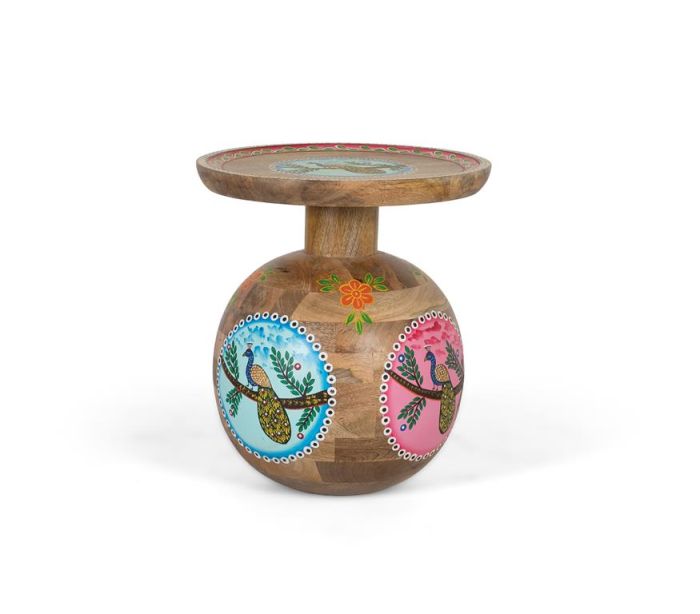Mesa auxiliar redonda madera