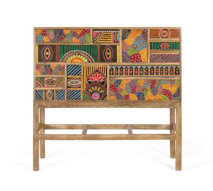 Consola aku madera multicolor 13 cajones