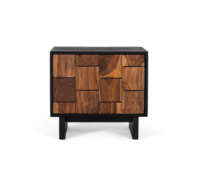 Mesita de noche mind madera nogal 1 puerta