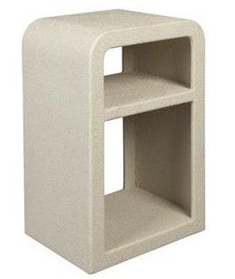 Mesita de Noche Mármol Reciclado Beige, 60 Cm