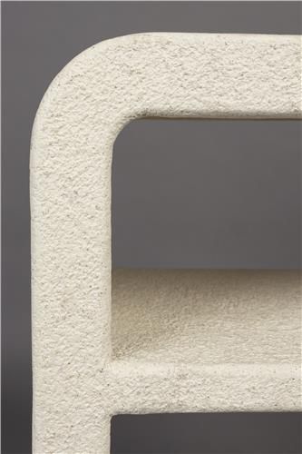 Mesita de Noche Mármol Reciclado Beige, 60 Cm