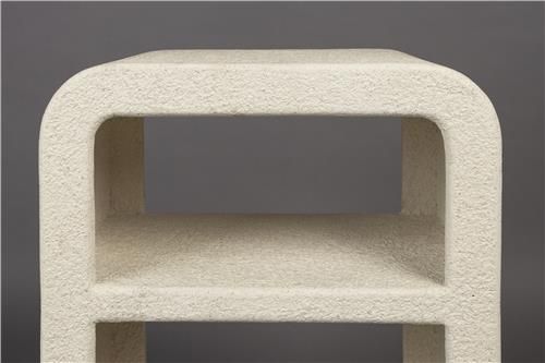 Mesita de Noche Mármol Reciclado Beige, 60 Cm