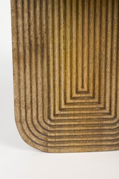Mesa Centro Relieve Concéntrico Madera Mango, 60 Cm