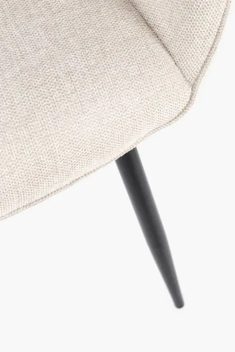 Silla Brazos Tejido Beige Acero, 58 Cm