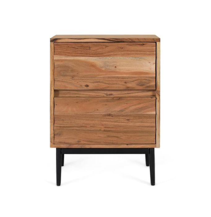 Mesita de noche wave madera 2 cajones