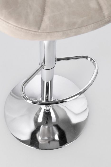 Taburete Bar Beige Acero Cromado, 47 Cm