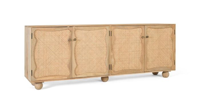 Aparador baxter madera ratán 4 puertas
