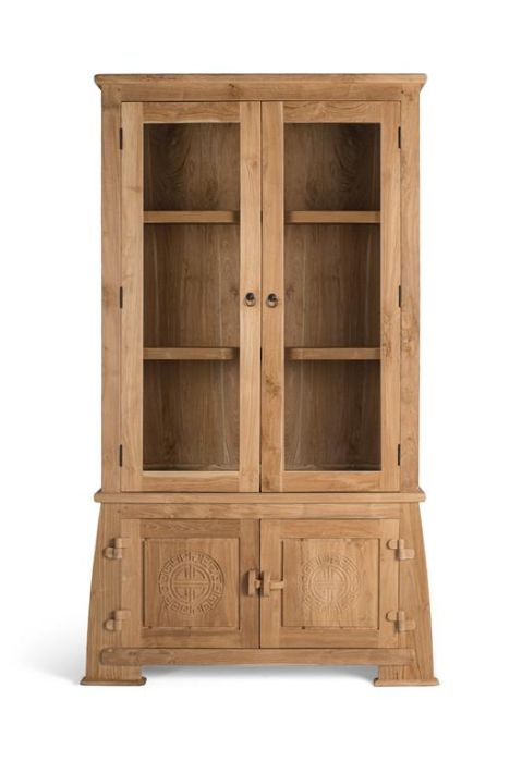 Vitrina tabu madera natural 4 puertas
