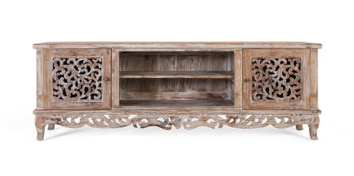 Mueble Kaum  Madera tallada 2 puertas hueco central