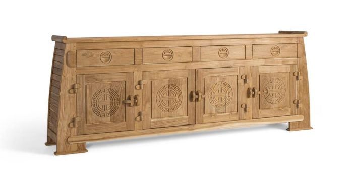 Aparador tabu madera natural 4 cajones 4 puertas