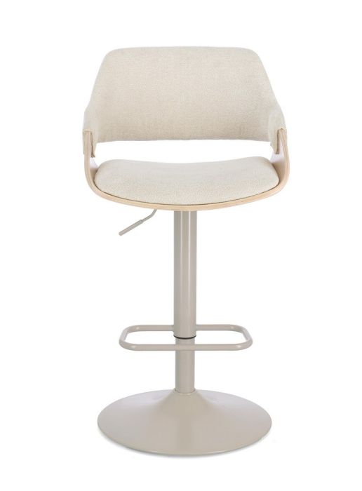 Taburete Bar Giratorio Blanco Natural Acero, 50'5 Cm