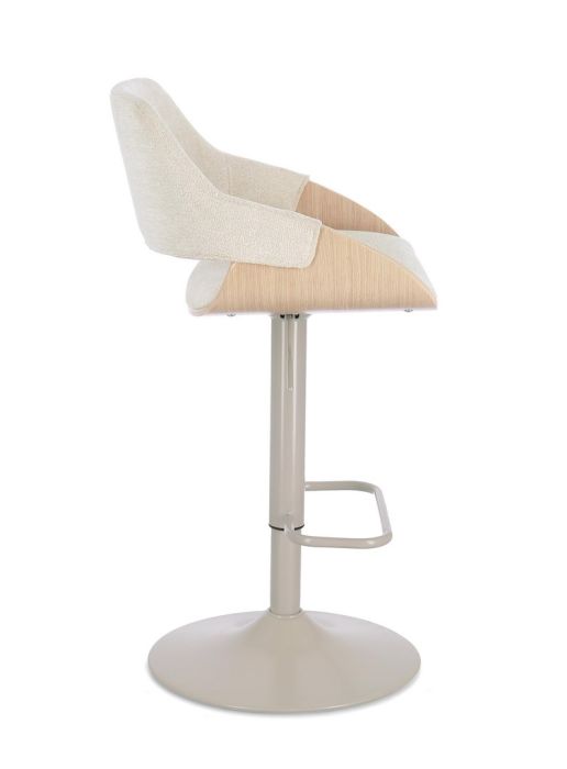 Taburete Bar Giratorio Blanco Natural Acero, 50'5 Cm