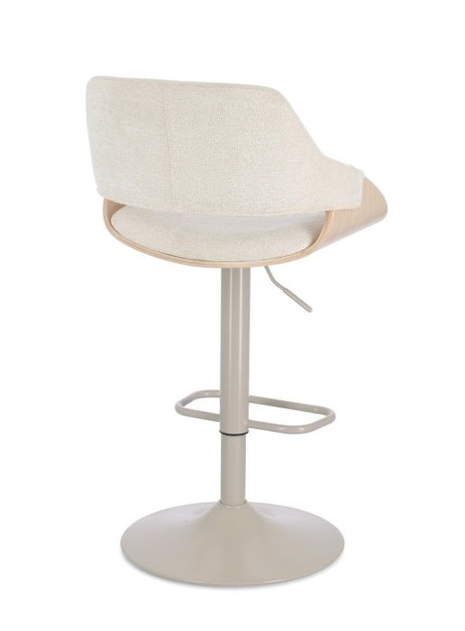 Taburete Bar Giratorio Blanco Natural Acero, 50'5 Cm