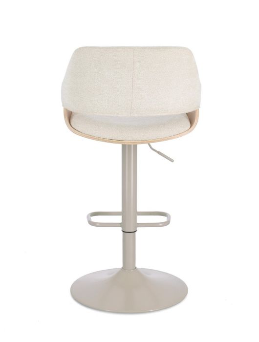 Taburete Bar Giratorio Blanco Natural Acero, 50'5 Cm