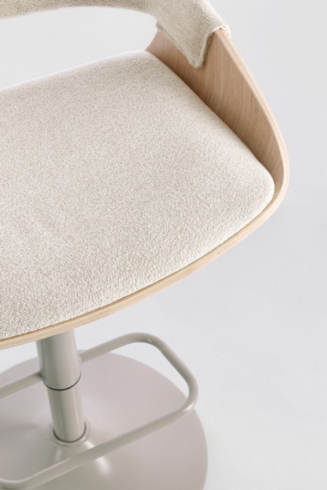 Taburete Bar Giratorio Blanco Natural Acero, 50'5 Cm