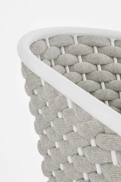 Silla Jardín con Cojín Cuerda Aluminio Blanco, 57 Cm