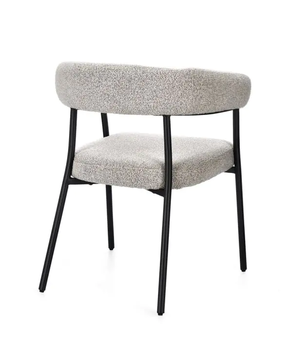 Silla Tejido Bouclé Gris Acero, 59'5 Cm