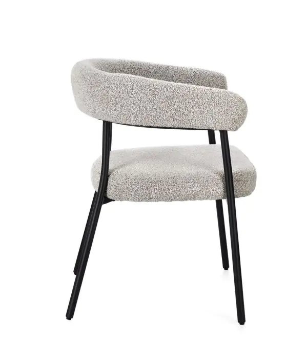 Silla Tejido Bouclé Gris Acero, 59'5 Cm
