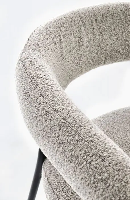 Silla Tejido Bouclé Gris Acero, 59'5 Cm