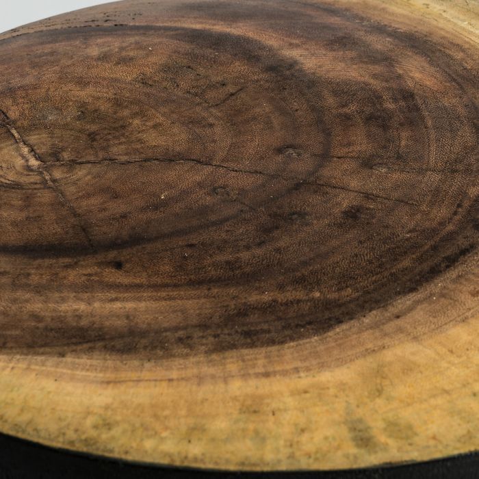 Mesa Auxiliar Madera Tropical Negro Envejecida, 45 Cm