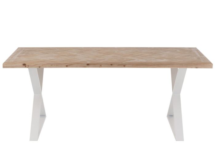 Mesa de Comedor Zigzag Estilo Nórdico Natural Madera, 200 Cm