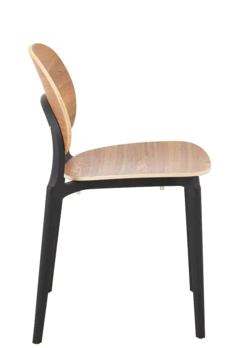 Silla Chapa Madera Plástico Color Natural/Negro, 81 Cm