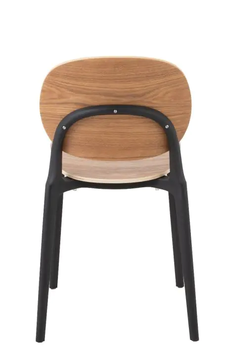 Silla Chapa Madera Plástico Color Natural/Negro, 81 Cm