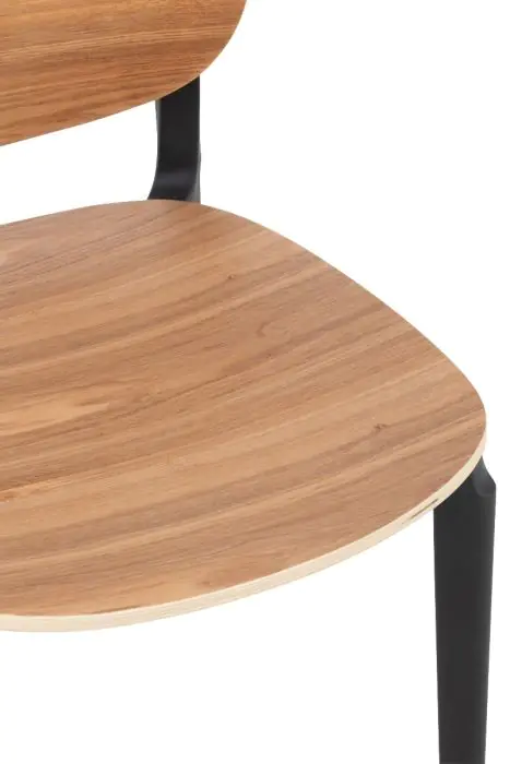 Silla Chapa Madera Plástico Color Natural/Negro, 81 Cm