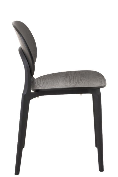 Silla Chapa Madera Plástico Color Negro, 81 Cm