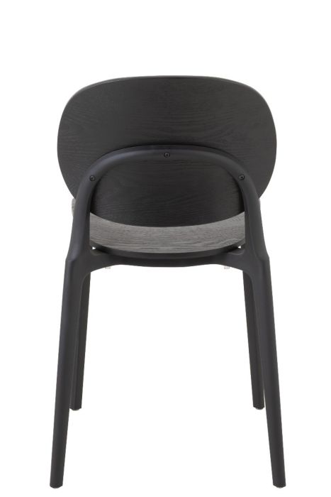 Silla Chapa Madera Plástico Color Negro, 81 Cm