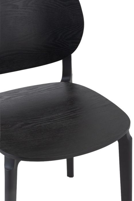 Silla Chapa Madera Plástico Color Negro, 81 Cm