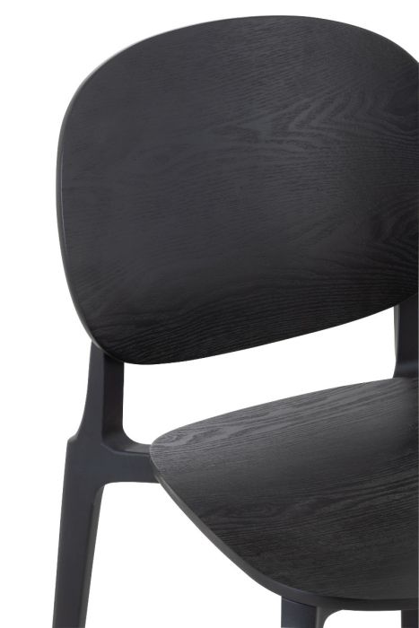 Silla Chapa Madera Plástico Color Negro, 81 Cm