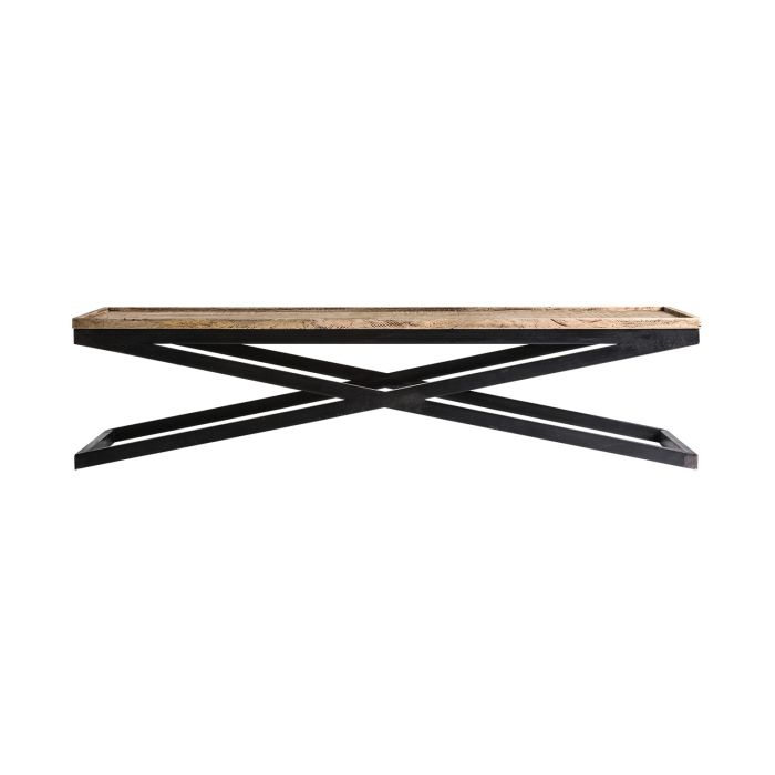 Mesa Centro Mango Envejecido Bandejas Hierro, 162 Cm