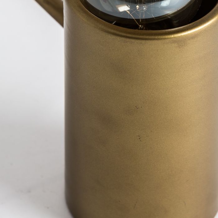 Lámpara De Sobremesa Art Decó Hierro Oro Salón, 25 Cm