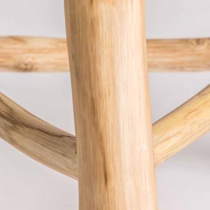 Taburete Madera Suar Natural Patas Anguladas, 50 Cm