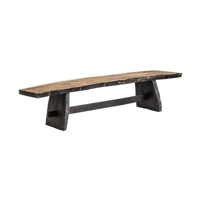 Banco Zinder Madera Natural Negro Envejecido, 220 Cm
