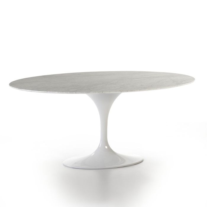 Mesa Comedor Ovalada Estilo Moderno Blanco, 170 Cm.
