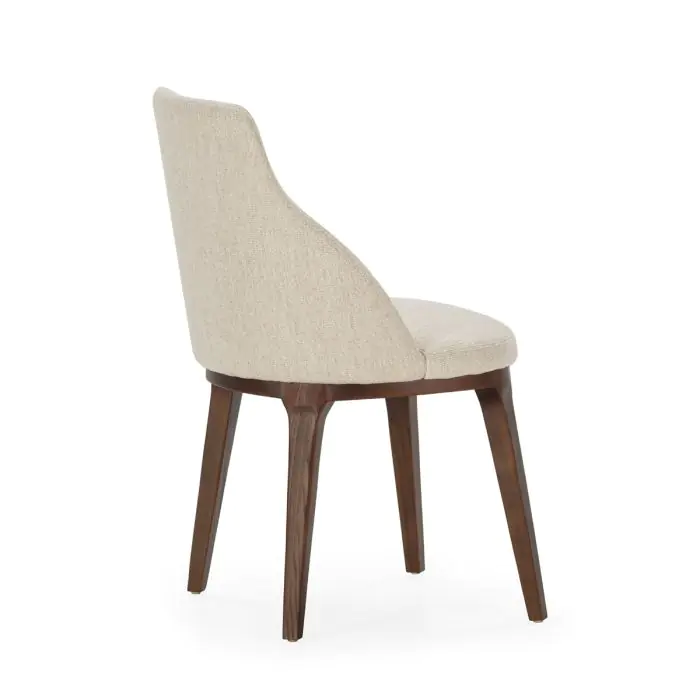 Silla 54x55x87 Madera/Tela -- Marrón Madera/Blanco