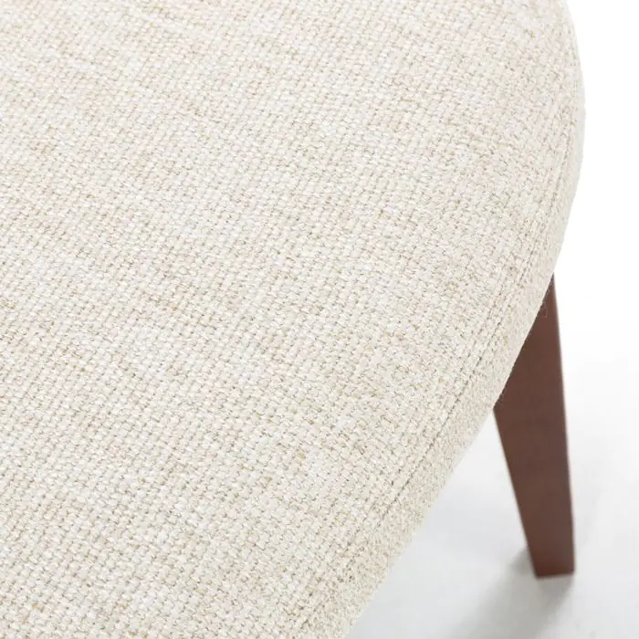 Silla 54x55x87 Madera/Tela -- Marrón Madera/Blanco