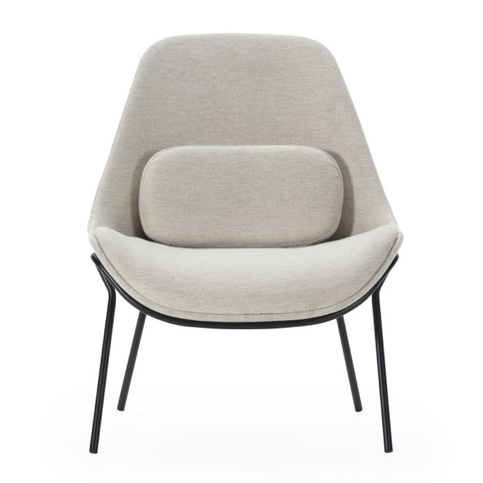 Sillón Moderno 73x74x92 Metal/Tela -- Negro/Beige
