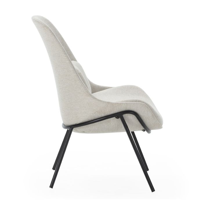 Sillón 73x74x92 Metal/Tela -- Negro/Beige
