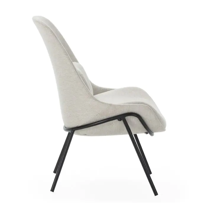 Sillón 73x74x92 Metal/Tela -- Negro/Beige