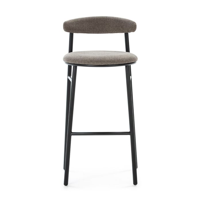 Taburete 44x46x94 Metal Negro/Tela Gris