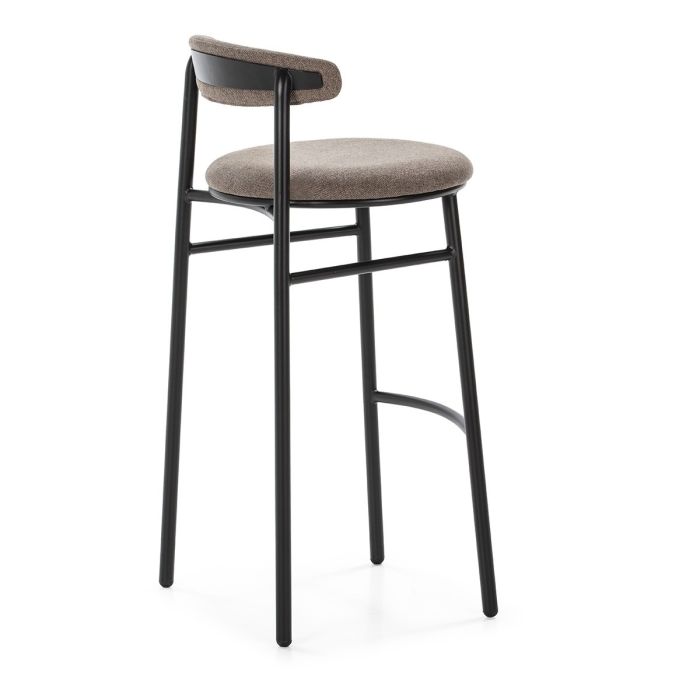 Taburete 44x46x94 Metal Negro/Tela Gris