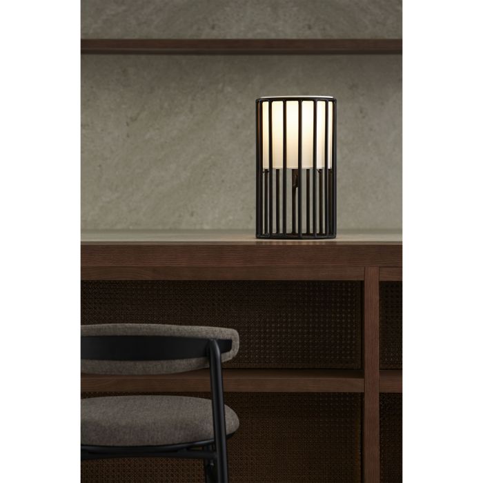 Taburete 44x46x94 Metal Negro/Tela Gris