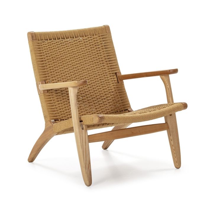 Sillón Tropical Madera y Cuerda Natural, 70 Cm. 